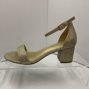 Elegant Gold Block Heel Sandals